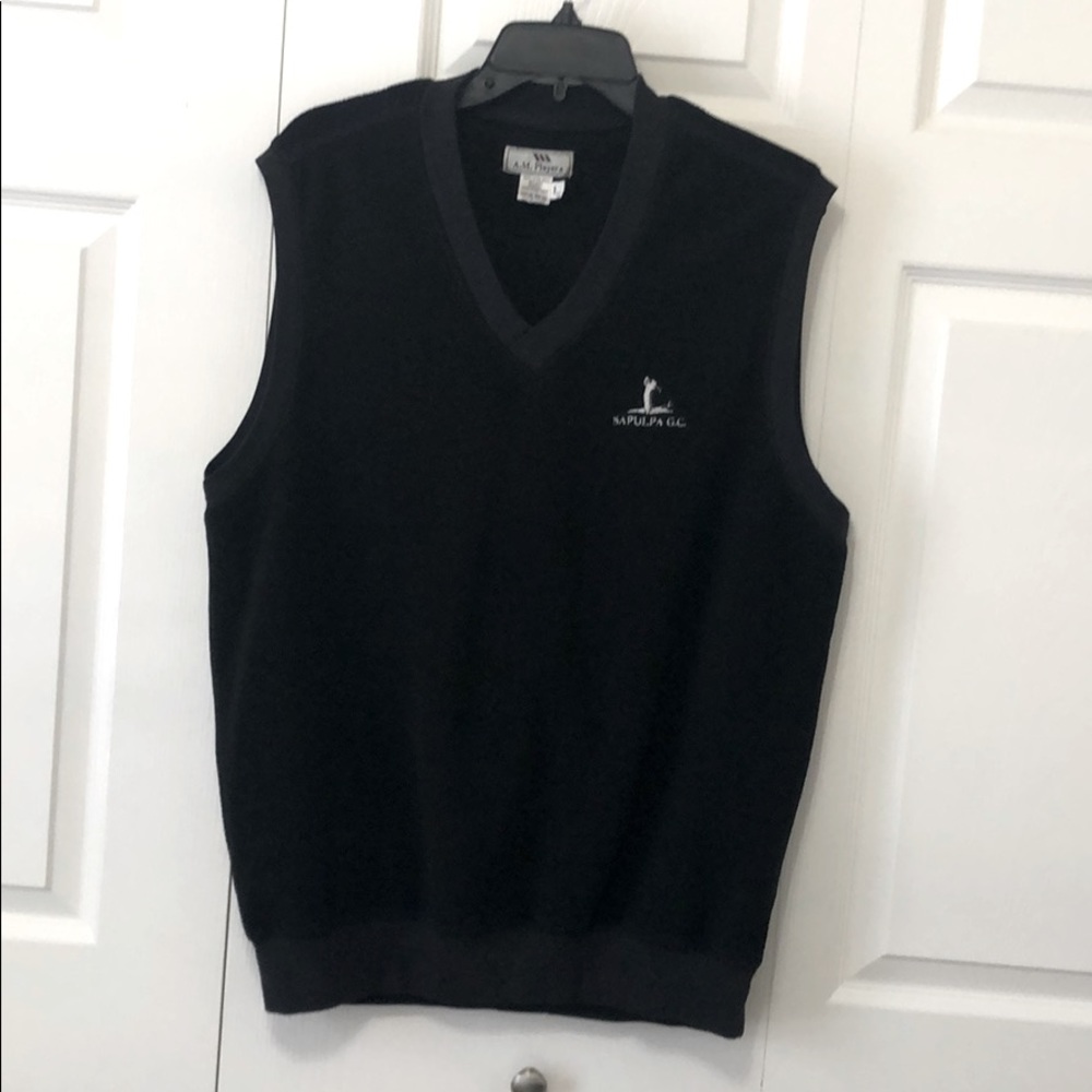 Men’s Fleece Golf Vest Black Sapulpa G.C. Large